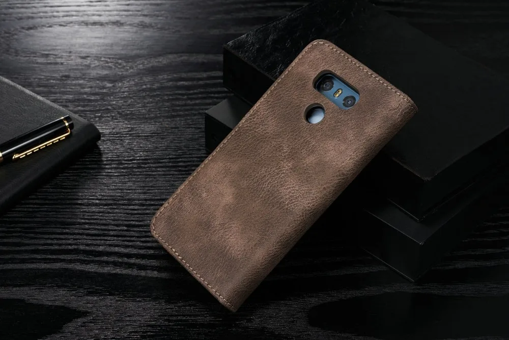 Чехол для LG G6 чехол-книжка из искусственной кожи с отделением карт и подставкой