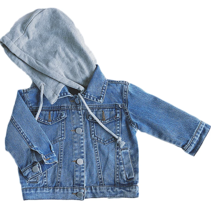 Детская джинсовая куртка с капюшоном на возраст 1-8 лет | одежда и обувь