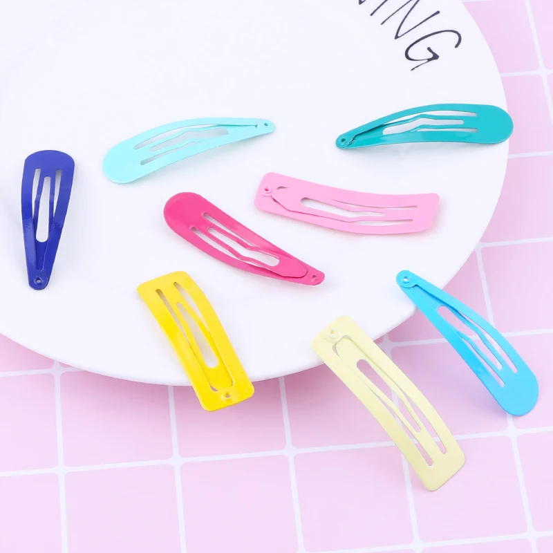

20 Pcs/Set Small 5.8cm Kids Cute Candy Color Square Hair Clip Girl Baking Paint Hairpin Barrette Multi Hair Clip Accessories