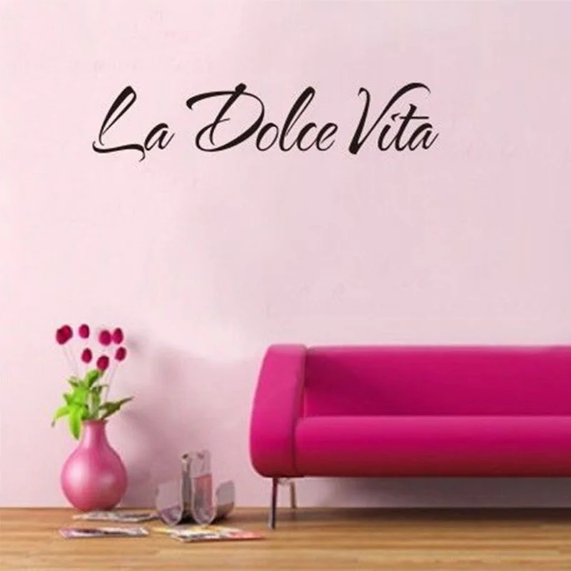 

Italian Quote La Dolce Vita Letter Word Room Decor Vinyl Decals Art Wall Sticker 15X58CM