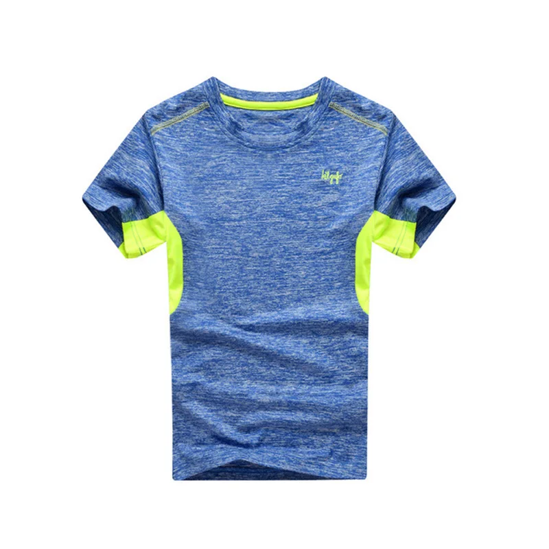 light blue Летняя одежда для мальчиков-подростков быстросохнущая футболка с короткими рукавами для мальчиков повседневные спортивные топы для больших мальчиков BC009 - Цвет: light blue