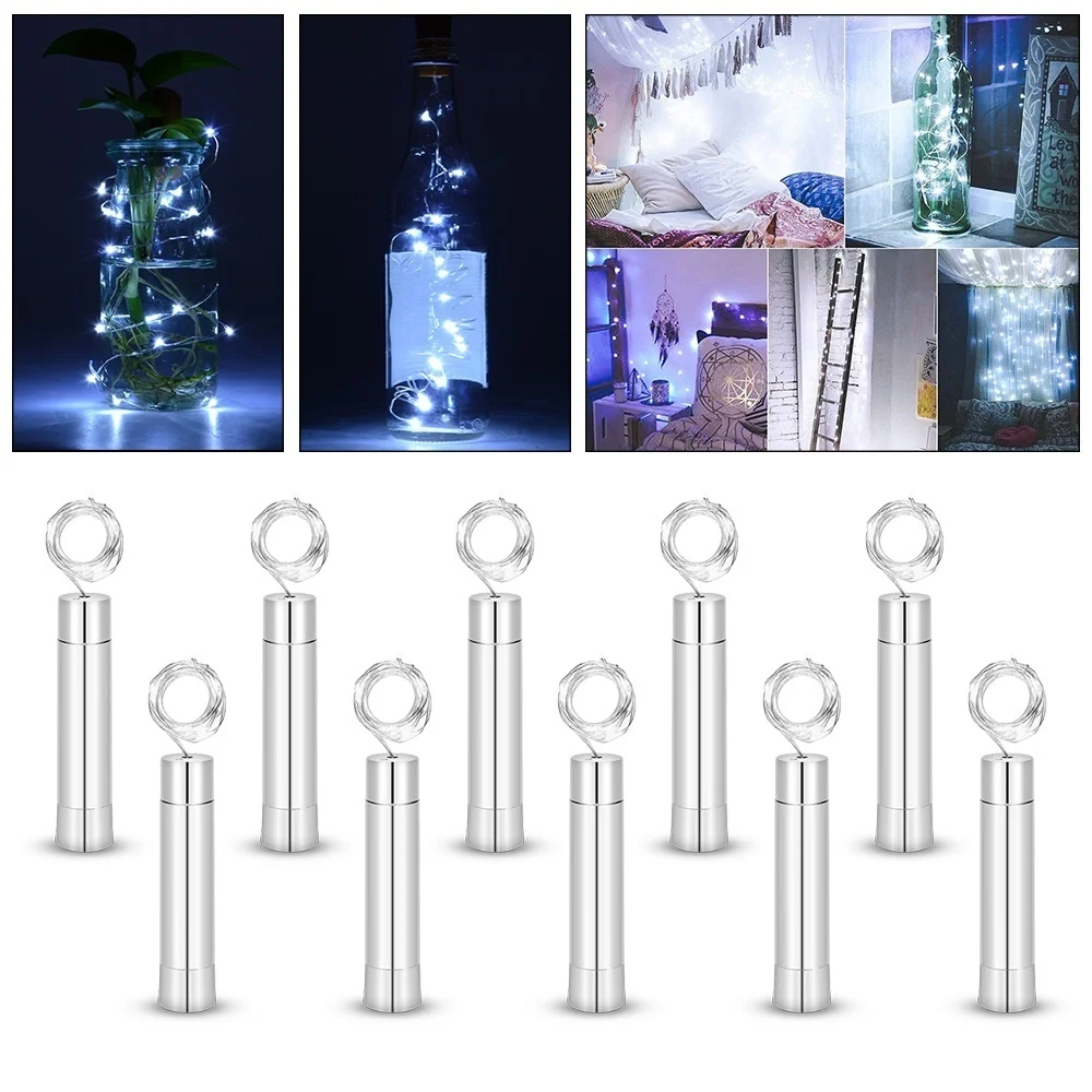 5/10 шт, длина 2 м, 20LED инструмент для установки пробок в бутылки свет 3.3ft Медный провод Фея/белый/теплый белый/розовый/фиолетовый(Батарея не входит в комплект