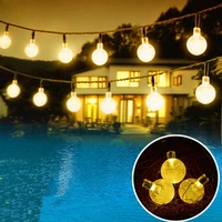 3m 6m globe festoon ball led string light warm white fairy holiday for party christmas wedding decoration aa battery operated