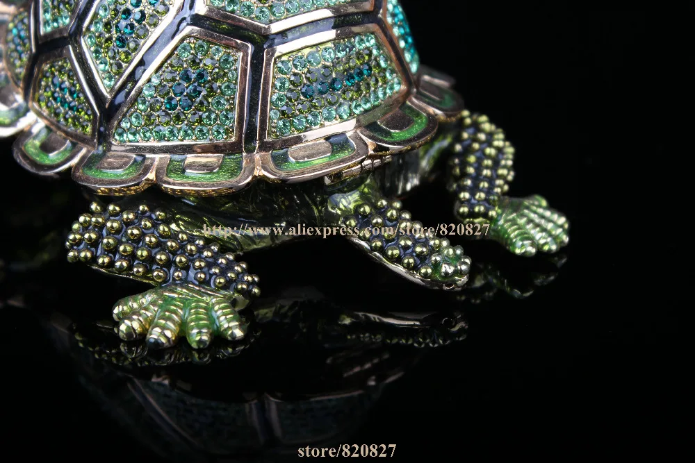 Big Turtles Trinket Box Fengshui Crystal Tortoise Figurine Collect Vintage Animal Turtle Trinket Box Souvenir Gift Sculpture