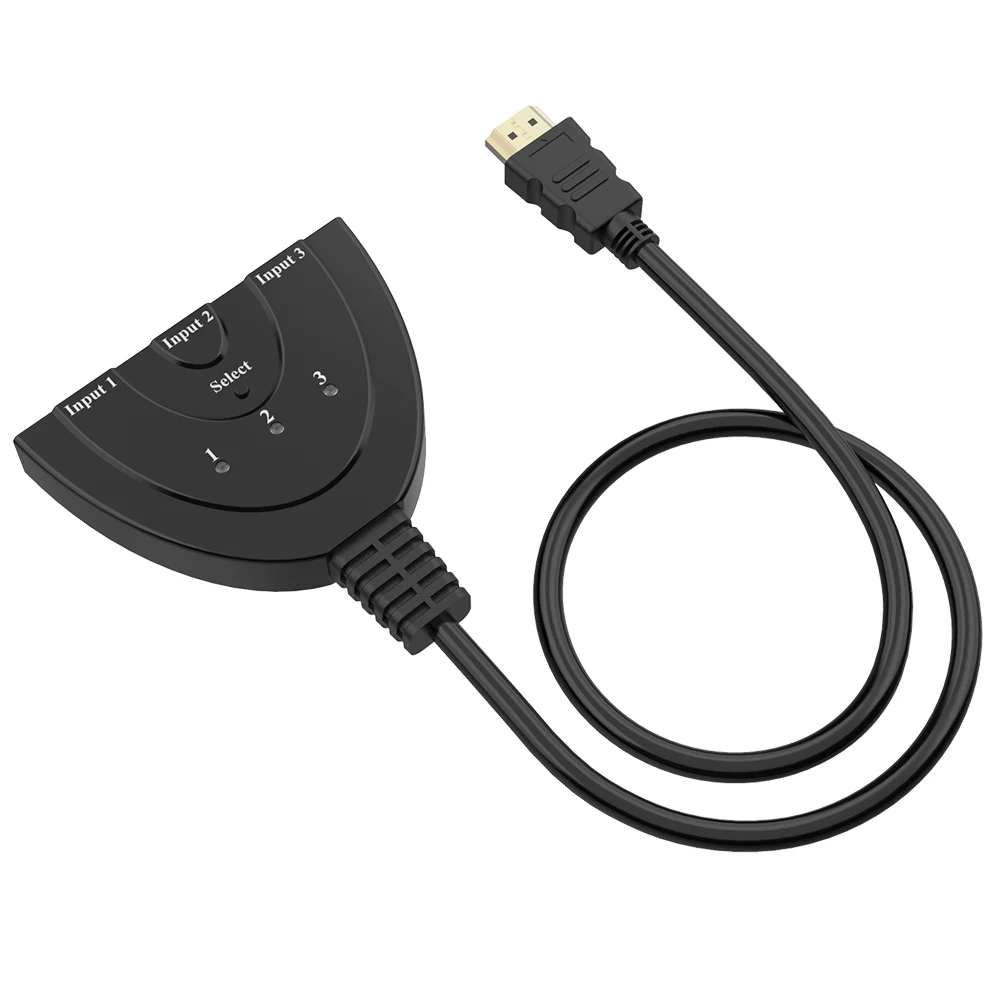 3 порта 1080 P Male-Female 3D HDMI автоматический переключатель Switcher Splitter концентратор с