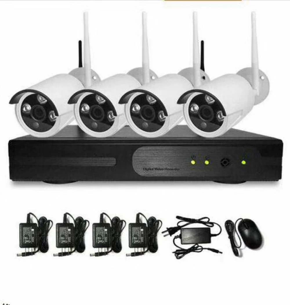 4CH wifi CCTV система Беспроводной NVR комплект 4 шт. 960P IP камера 2MP наружная Водонепроницаемая Домашняя безопасность P2P система видеонаблюдения