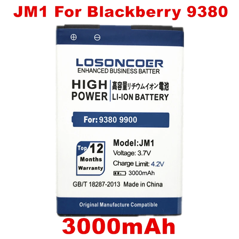 LOSONCOER 3000 мАч фонарик JM1 ДЛЯ BlackBerry Bold 9790 Curve 9380 9930 9860 Touch 9850 аккумулятор|Аккумуляторы