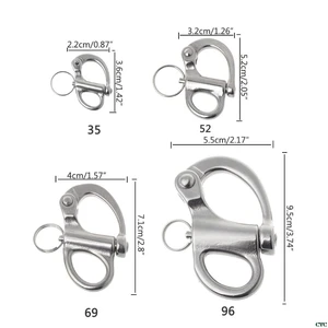 Такелаж из нержавеющей стали 316 с фиксированным запором, карабин с фиксированным ушком, парусная лодка, яхта, для отдыха на открытом воздухе