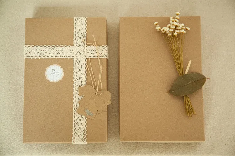 

23.3*15.2*3cm Kraft Paper Box Handmade Food Packaging Box Gift Paper Boxes 100pcs/lot Free shipping