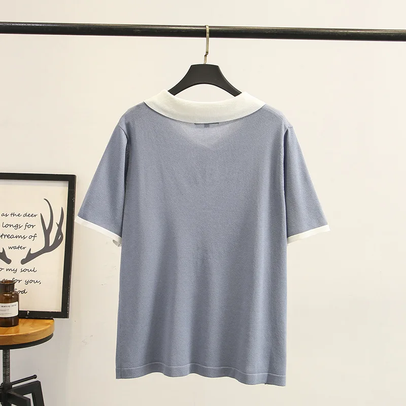Large Size Women's Women's Clothing 2019 Summer College Style Short Sleeve Shirt Pure Color Blouses Tops  Office Lady Blusas