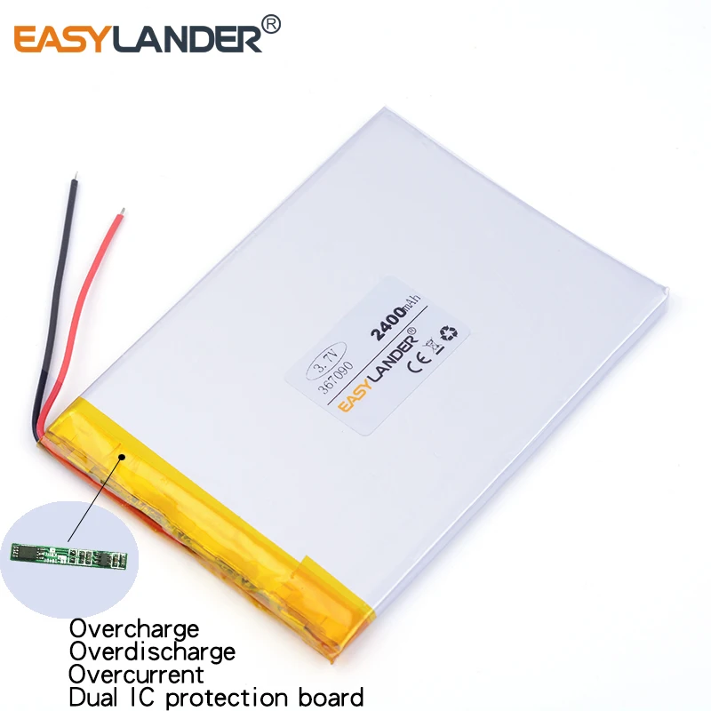 3 шт./лот 7 v литий-ионный полимерный аккумулятор 367090 2400mAh PDA планшетный ПК цифровые