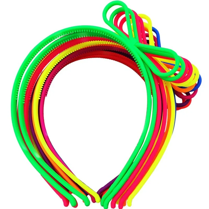 

12PCS/Set , Party bow headband plastic hair hoop children's holiday party mix colors