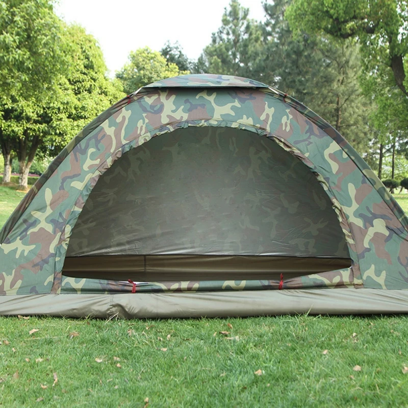 구매 1-4 인용 휴대용 아웃도어 캠핑 카무플라주 텐트, 야외 하이킹, 사냥, 레크리에이션, 더블 커플, 통기성, 햇빛 가리개
