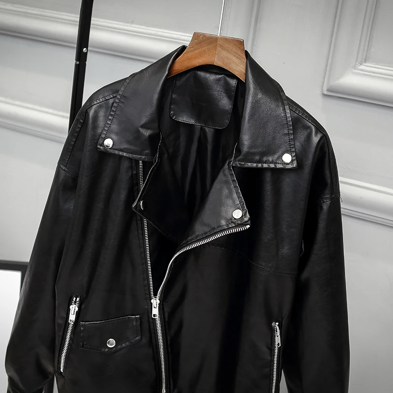 Женская байкерская куртка из искусственной кожи в стиле панк|faux leather jacket|leather