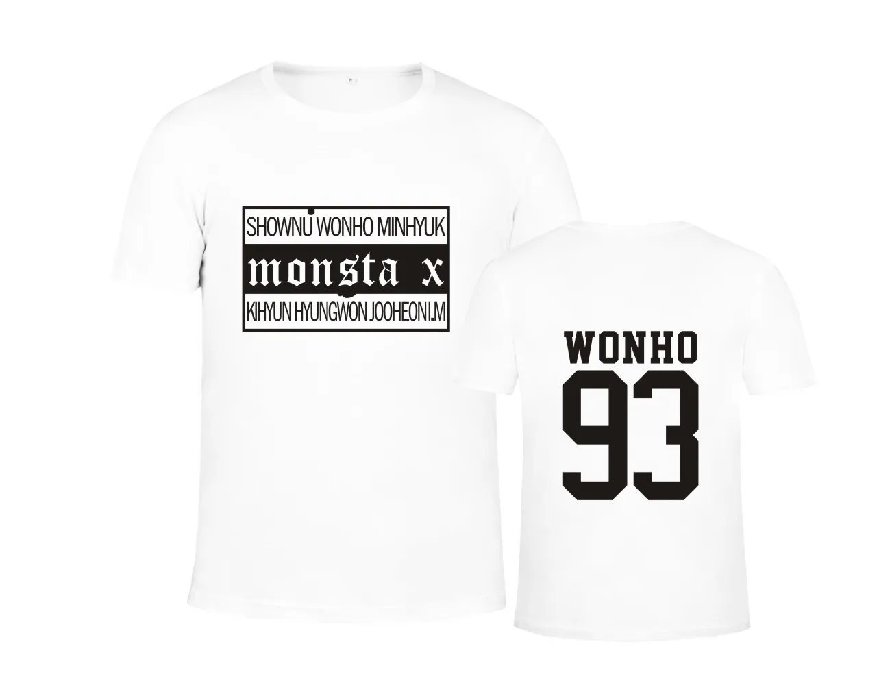 white6 KPOP Monsta X комбинация с японского концерта с тем же трендом повседневная мужская и женская футболка с короткими рукавами Прямая поставка - Цвет: white6