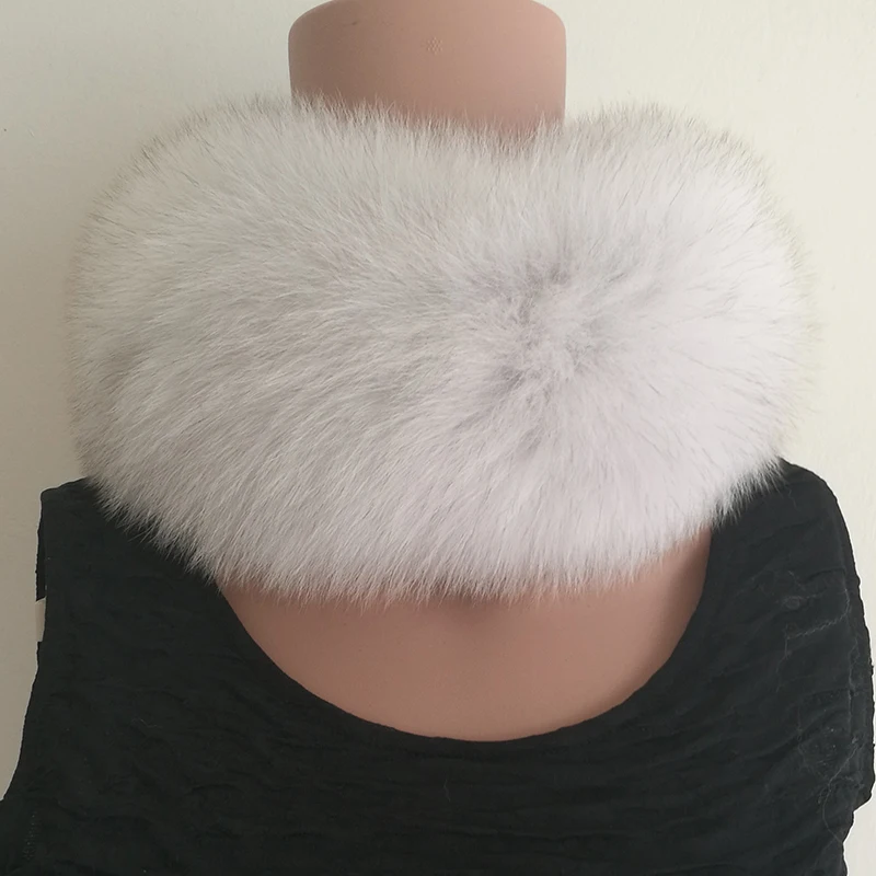 

HSPL 2019 New Women Real Fox Scarf Women Fashion Winter Chinese Fur Fox Collar Luxury Women Warm Ladies White Scarves Winter