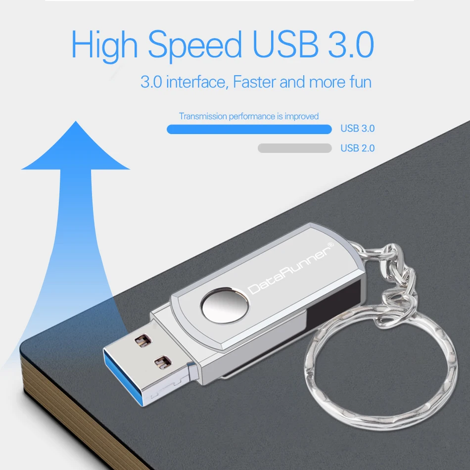Новый Usb 3 0 DataRunner металлический флеш накопитель вращение USB флешка 8 ГБ 16 32 64 Гб 128 256