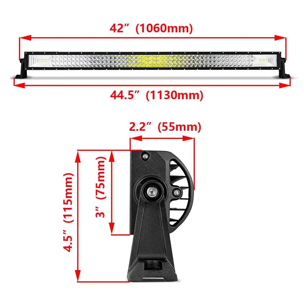 Auxmart 2" 324 Вт 34" 486 Вт 4" 594 Вт 50" 702 Вт трехрядный изогнутый СВЕТОДИОДНЫЙ световой бар внедорожный рабочий свет комбинированный Луч 4X4 4WD светодиодный бар 12 В 24 В