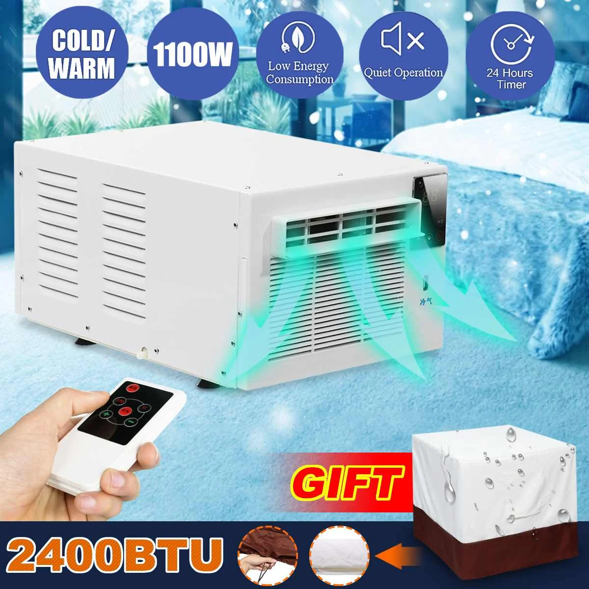 1100W Настольный кондиционер 220 V/AC таймер на 24 часа машина для изготовления холодного/тепла двойного назначения с пультом дистанционного управления светодиодный пульт управления Pet осушитель воздуха conditione