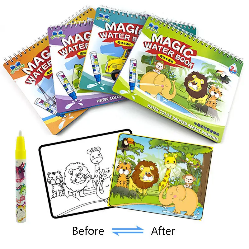 BalleenShiny Kids водная картина альбом Волшебная каракули детские игрушки для детского сада основа копия с краской основа Рисование книга