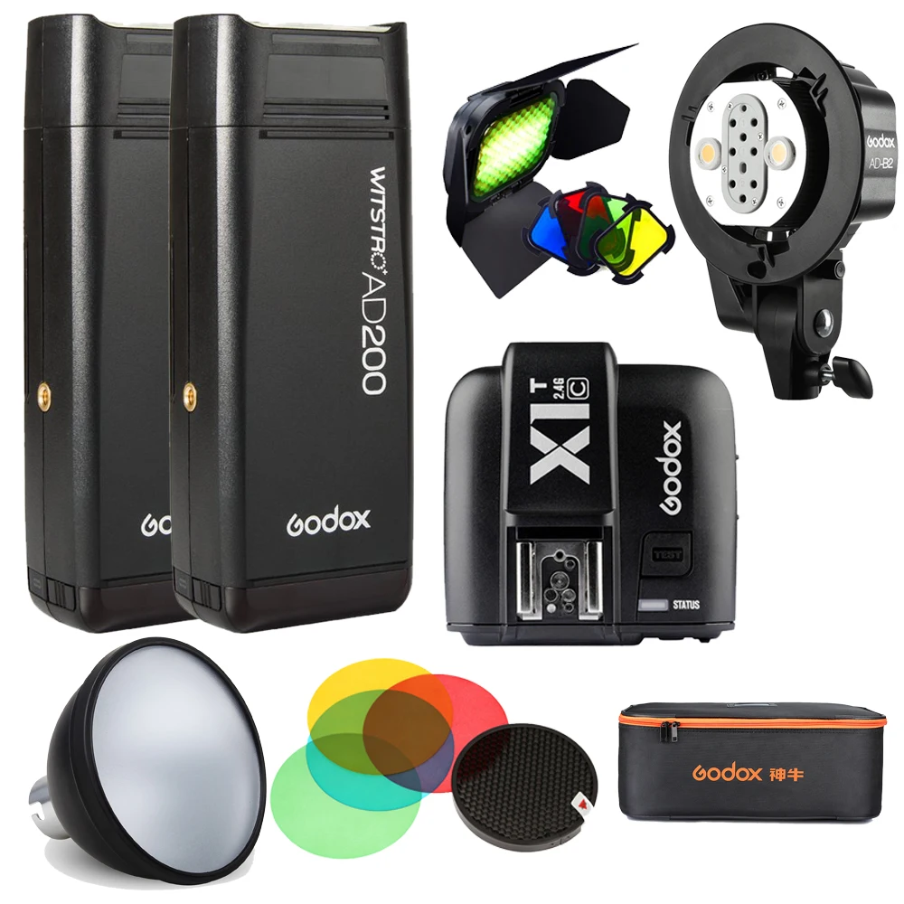 GODOX AD200 TTL 2 4G HSS 1/8000s карманный фонарик с двойной головкой + X1T C передатчик AD B2 S2 S11 CB 09