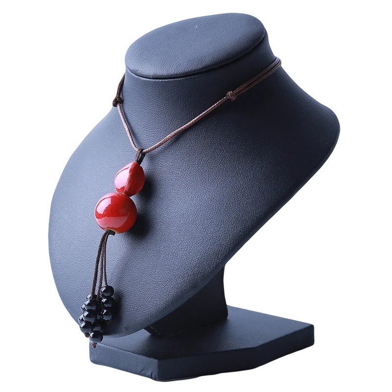 Простое керамическое ожерелье в этническом стиле на цепочке для свитера женщин