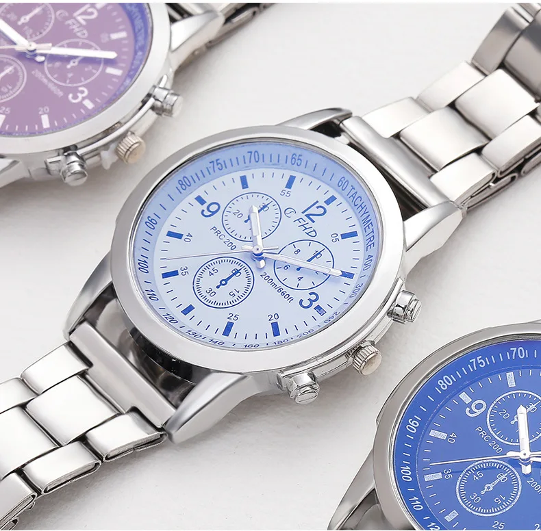 KAYUELI Brand Blu-ray Glass Fashion Business Steel Belt Watch Quartz Brand Men's Blowout Gift Gift Men's Watch