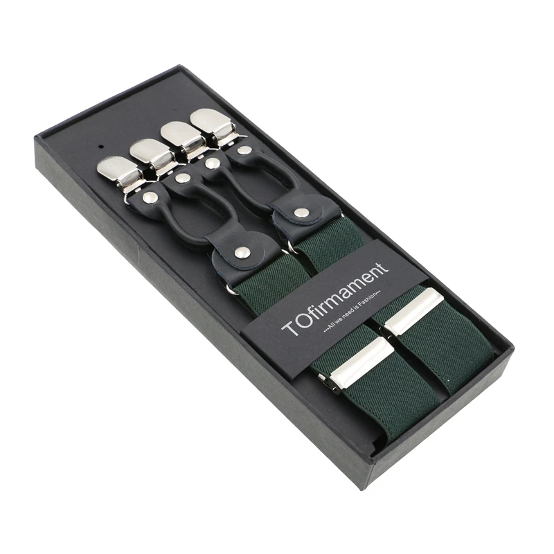 4-jk6c03-TObox Multi сетке Для мужчин подтяжки повседневные модные подтяжки высокого качества кожаные подтяжки Регулируемая 6 клип ремень - Цвет: 4-jk6c03-TObox