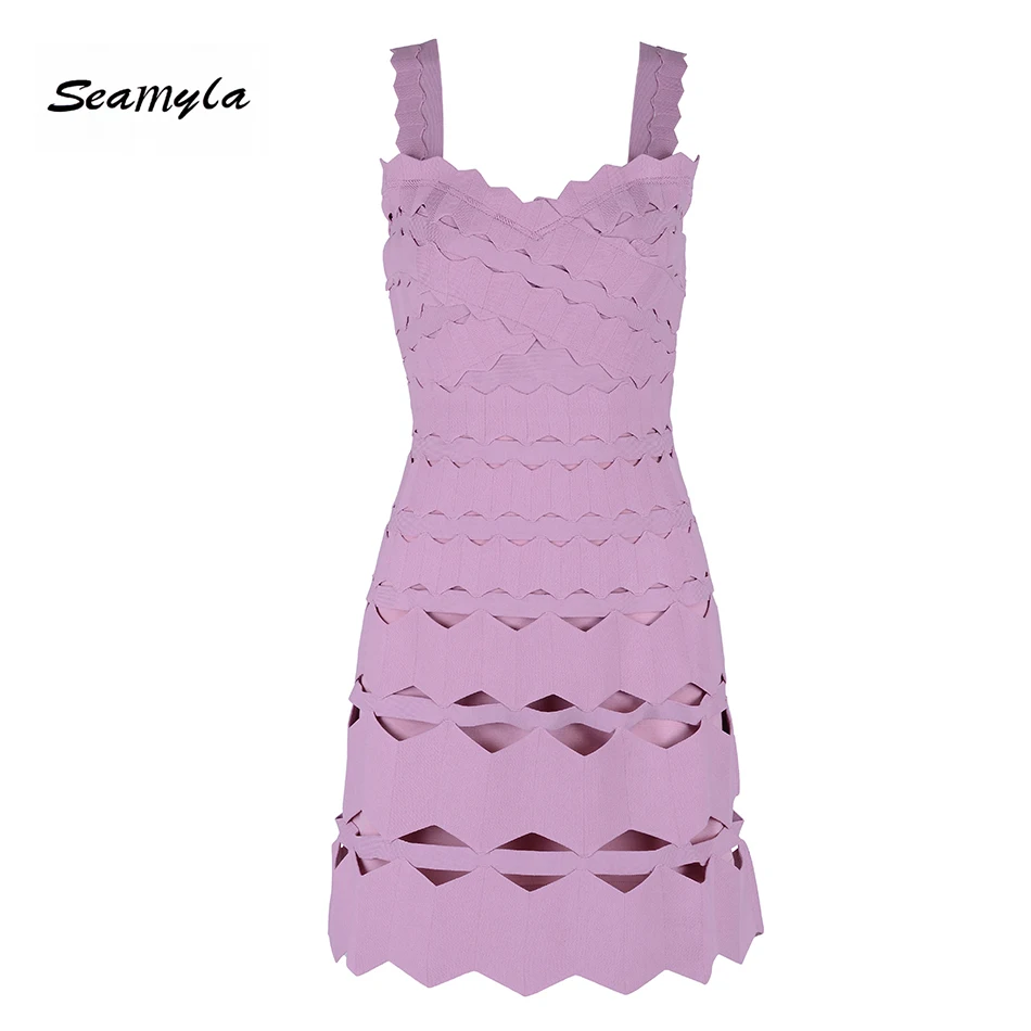 Seamyla 2019 Новая мода Бандажное платье для женщин без рукавов спинки модное Платья