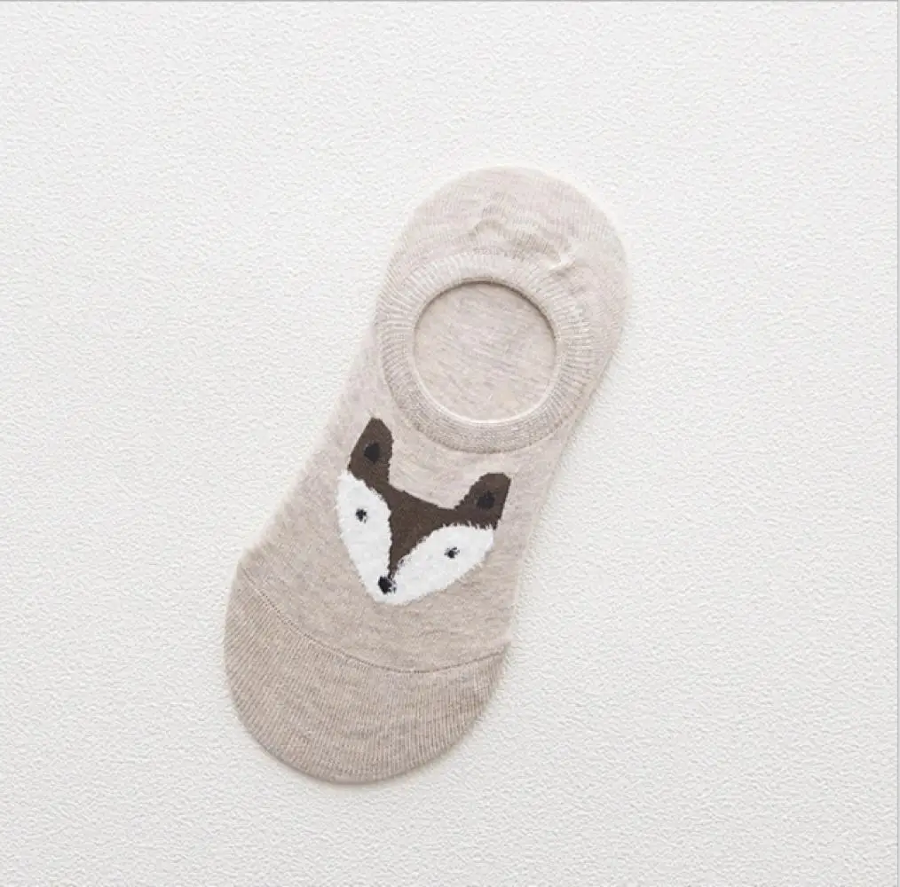 Sox невидимая лиса лодка Harajuku женские нитяные носки перо силиконовые мультфильм