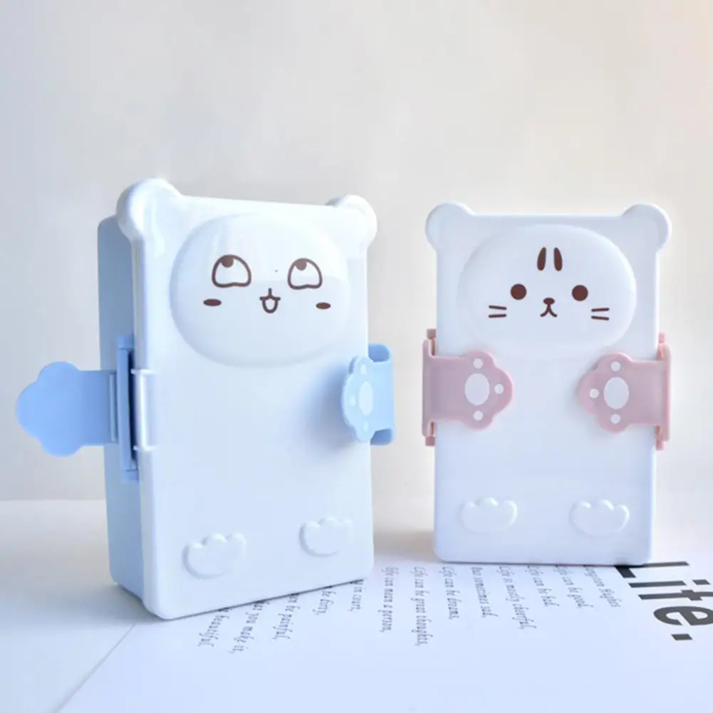 Портативный милый мультфильм кошка структура перегородки Ланч бокс контейнер