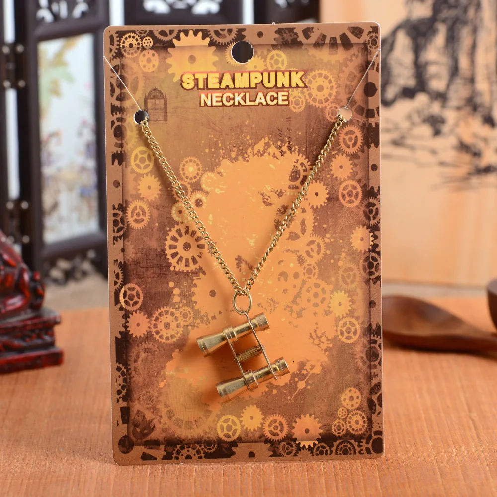 Стимпанк украшения Латунь бинокулярный Подвески 25 Вес Ожерелья для мужчин