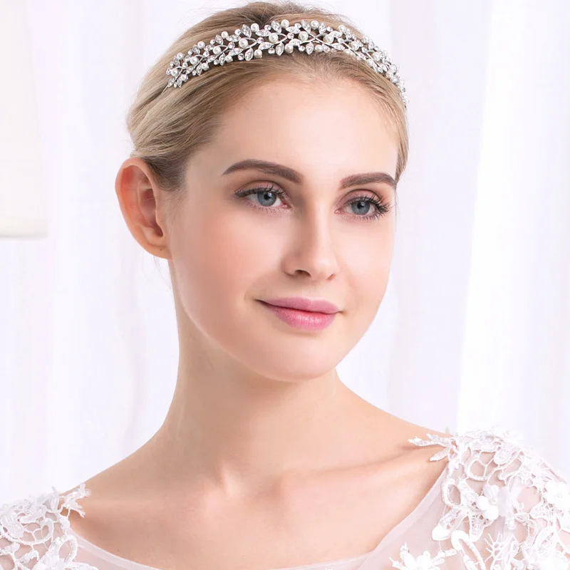 

Gorgeous Sparkling Silver Plated Crystal Big Wedding Crown Headband Bridal Tiara Party Show Pageant Hair Accessories