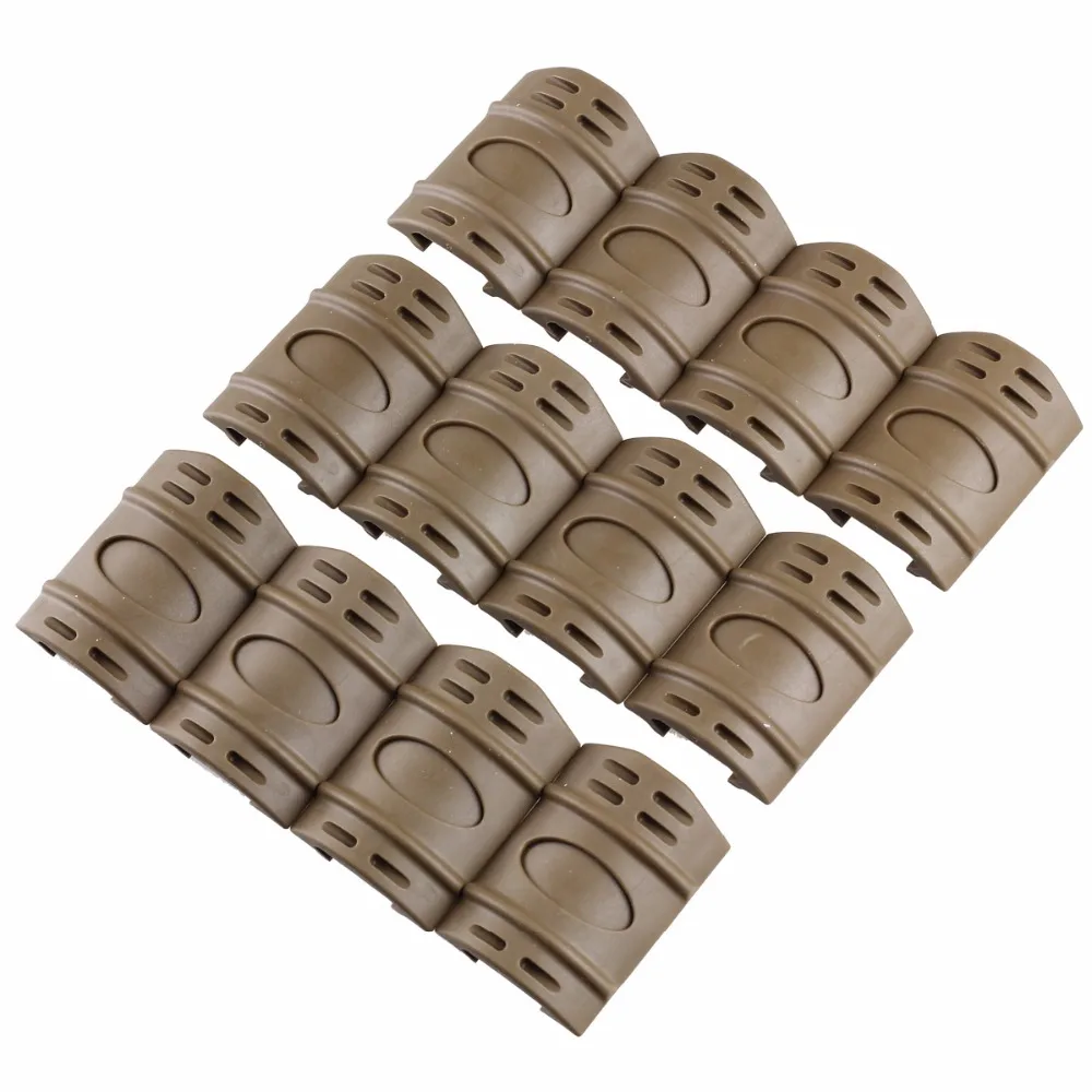 VERY100 12 шт. Тактический винтовочный Вивер Пикатинни Handguard Quad Rail крышки резиновый черный/коричневый