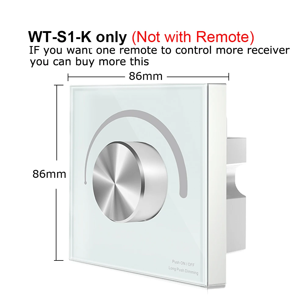 S1-K Dimmer Only Светодиодный диммер AC 220V 110V Беспроводной RF 2,4G дистанционное управление поворотный Стекло Панель Triac диммер Wifi умный светильник контроллер для светодиодный лампы - Цвет: S1-K Dimmer Only