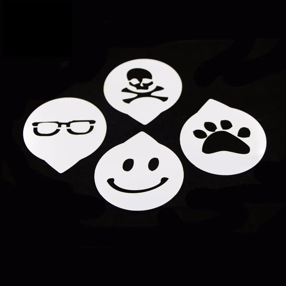 4 шт. трафарет для кофе романтическая улыбка и стекло мультяшные формы