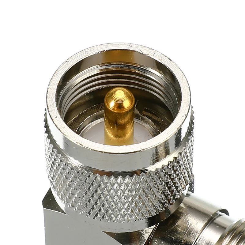 UHF PL-259 Male Plug to SO-239 Female Right Angle 90 Degree RF Adapter Connector |