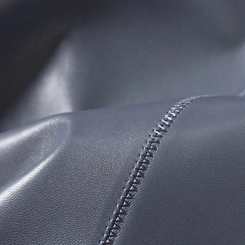 New Design Harajuku Genuine Leather Jackets Women O-Neck Zipper Motorcycle Real Leather Jacket Coats Fashion Big Pockets Short