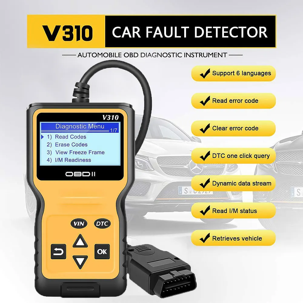 Показателя Viecar V310 автомобильной сканер двигатель Code Reader Сенсор OBD 2 автомобиля