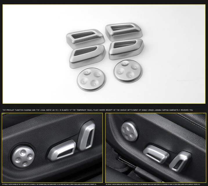 

TTCR-II 6 PCS Car Accessories Adjustment Turning Seat Adjust Button Cover Trim Chrome Button Stickers ABS For Audi A4L 2017
