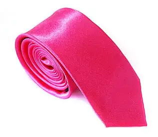Rose red 10 шт./лот, мужской тонкий галстук, Одноцветный галстук, узкий галстук из полиэстера, ширина 5 см, 34 Цвета, королевский синий, золотой, вечерние, официальные Галстуки - Цвет: Rose red