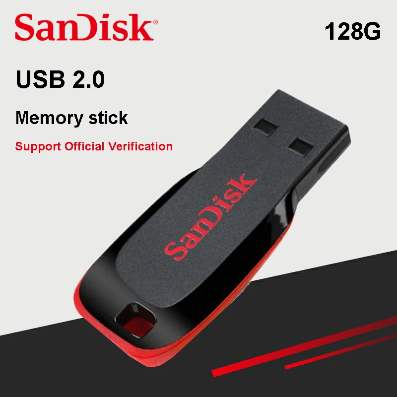 SanDisk CZ50 USB флеш-накопитель USB2.0 карта памяти 128 г 64 г 32 г 16 г мини-накопитель Флешка поддержка официальной проверки