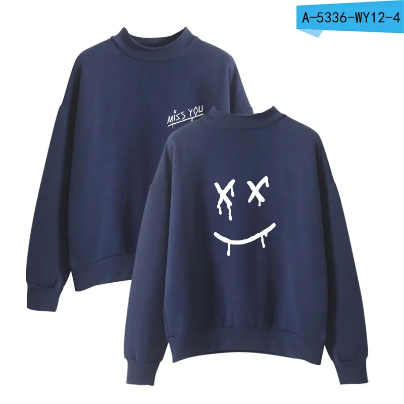 Navy Blue Lлуи Томлинсон одно направление с высоким воротником толстовки Новая мода крутая Стильная верхняя одежда стильная одежда зимняя водолазка - Цвет: Navy Blue