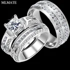 Очаровательные кольца для пар из нержавеющей стали 316L с кубическим цирконием, годовщина, обещанное обручальное кольцо для свадьбы