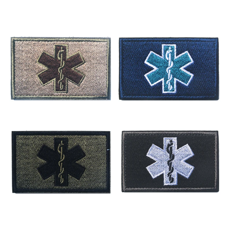 Фото Нашивка с изображением флага США/EMT Star of Life, нашивка фельдшера, медика, медицинская помощь, крест, военные нашивки, эмблема, вышитый значок №2