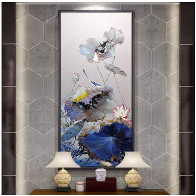 

Алмазная картина 5D "сделай сам", вышивка крестиком, цветок лотоса, алмазная вышивка, круглые стразы, алмазная картина, мозаика