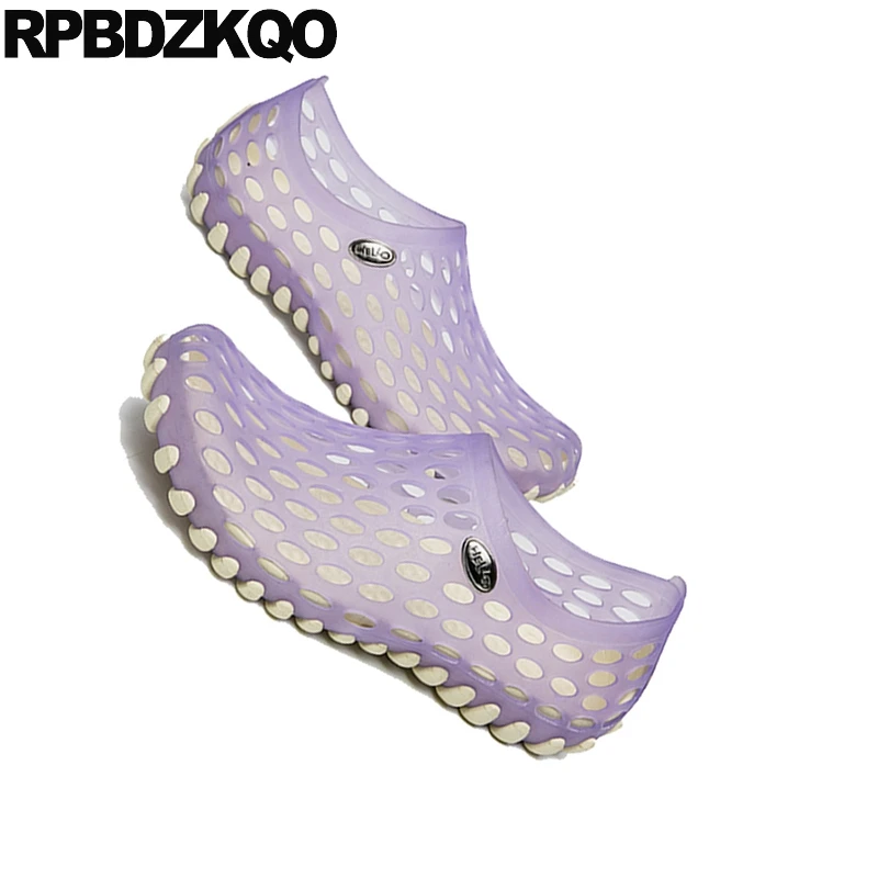 водонепроницаемый закрытый носок Runway пурпурный обувь сад сабо плоские люди