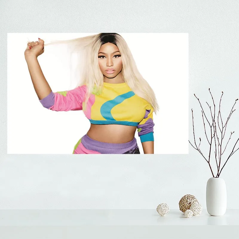 Прозрачный Пользовательские Nicki Minaj холст картина плакат шелковая ткань стены искусства плакат для гостиной домашний декор - Цвет: Прозрачный