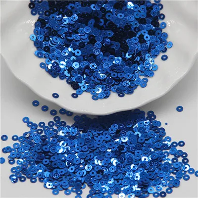 blue 3 мм 4 мм 5 мм 6 мм блестки плоские круглые свободные блестки ремесла блестка швейная одежда украшения DIY аксессуары Lentejuelas Para Coser - Цвет: blue