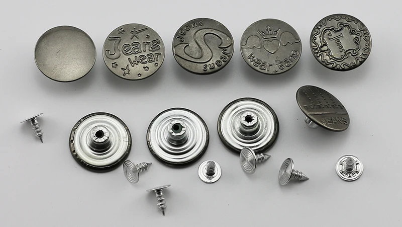 Whole Sale 500Pcs Diameter 20mm Bronze Jeans Buttons Mixed Styles Metal DIY Shank For Fasterners | Дом и сад